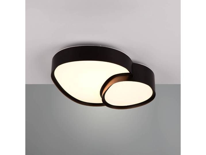 Trio Lighting LED Deckenlampe Rise, dimmbar, schwarz, für Wohn- / Esszimmer, Metall, Modern, LED Deckenleuchte