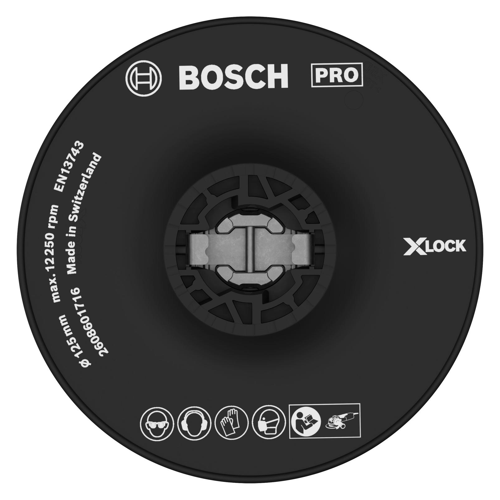 Bosch Professional Zubehör PRO Backing Pad X-Lock, hart, 125 mm, hart (P60) (2608601716)
