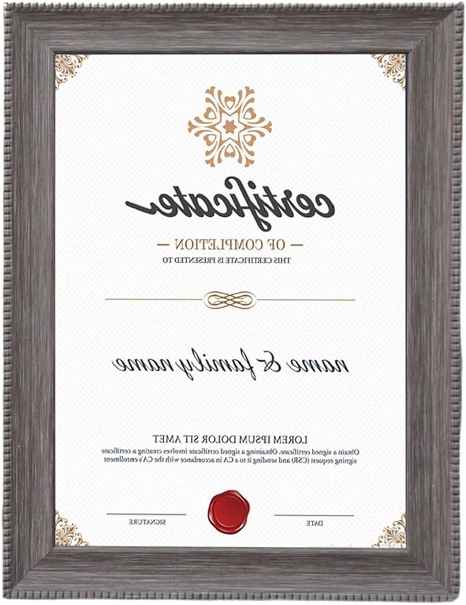 Certificaatlijst Diplomalijst voor documenten, Grijs, A4, Wandmontage of Vrijstaand
