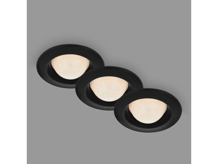 BRILONER Leuchten - LED Einbauleuchten mit kugelförmigen LED Modul, Einbaulampen 3er Set, je 3 Watt, warmweißes Licht, Spritzwasserschutz, Schwarz, 95x36 mm (DxH), 7056-035