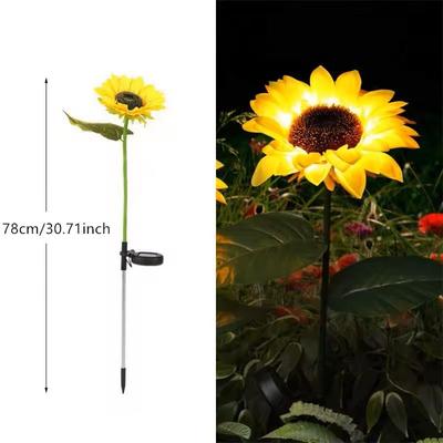 Uplift Treasures Solar Sunflower Garden Stake Lights 1 Head