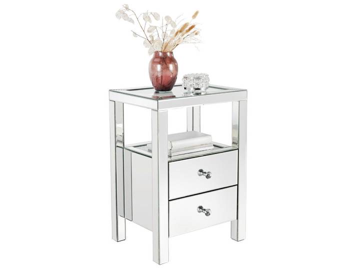 Xora Nachtschrank, Silber, Glas, 2 Schublade(n) Schubladen, 45.8x66x35.5 cm, Schlafzimmer, Nachttische