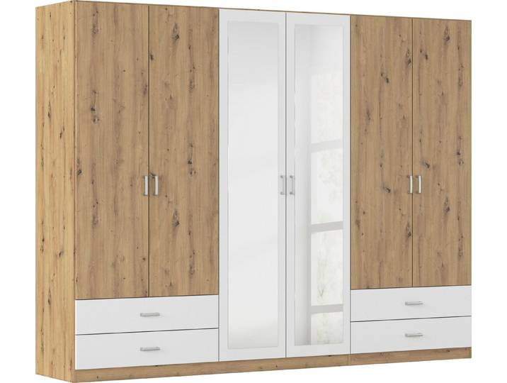 rauch Drehtürenschrank Kleiderschrank Schrank Garderobe Wäscheschrank BORBONA (Breiten 226/271 cm, Höhe 210 cm) in 2 Breiten, mit Spiegel und vielen Farbkombinationen MADE IN GERMANY