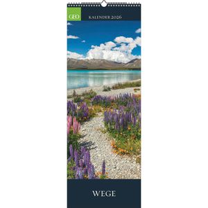 GEO Bildkalender 580418, Wege, Jahr 2026, Motiv: Landschaftsbilder, Spiralkalender 25 x 69cm