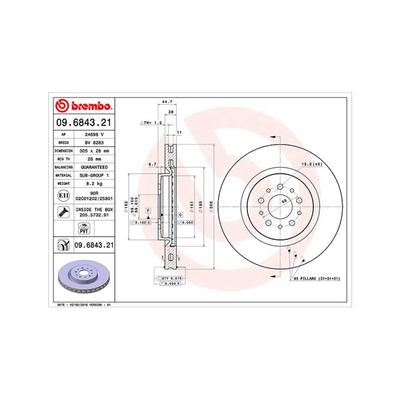 MAGNETI MARELLI Bremsscheibe 360406010801 innenbelüftet-Belüftung mit tropfenförmigen Flügeln 305mm 28mm für ALFA ROMEO