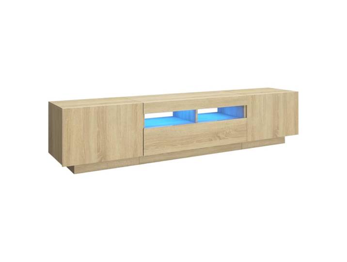 Meuble tv avec led bois marron 180x35x40 cm