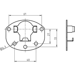 DELTA DORE Gegenlager Metall z. Anschrauben 4022