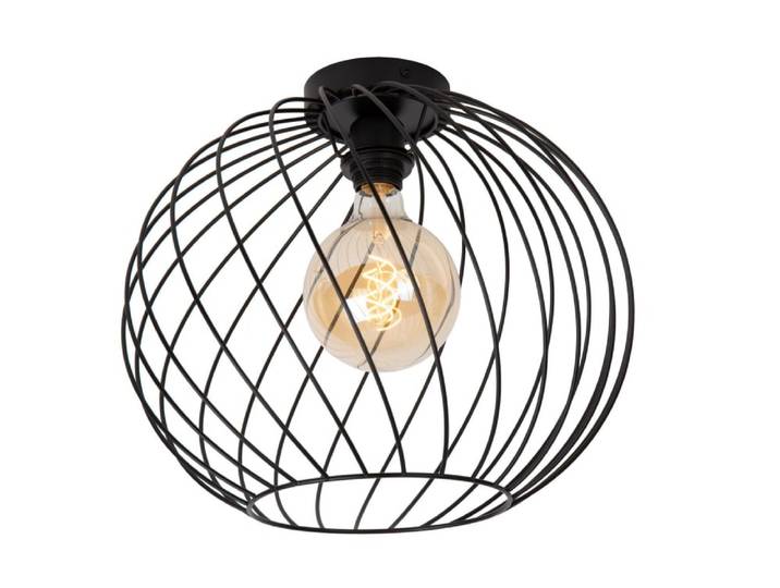 Plafonnier métal 1 lumière noir 40 cm