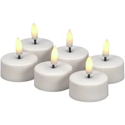 Konstsmide Weihnachtsbeleuchtung LED Teelichter weiß, warmweiße LED 6er Set