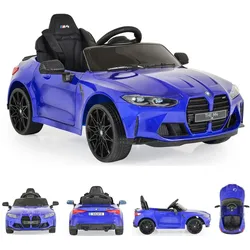 Moni Kinder Elektroauto BMW M4 Fernbedienung EVA-Reifen 2 Motoren Musikfunktion blau
