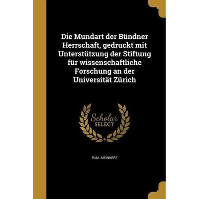 Die Mundart der Bündner Herrschaft, gedruckt mit Unterstützung der Stiftung für wissenschaftliche Forschung an der Universität Zürich, Taschenbuch von