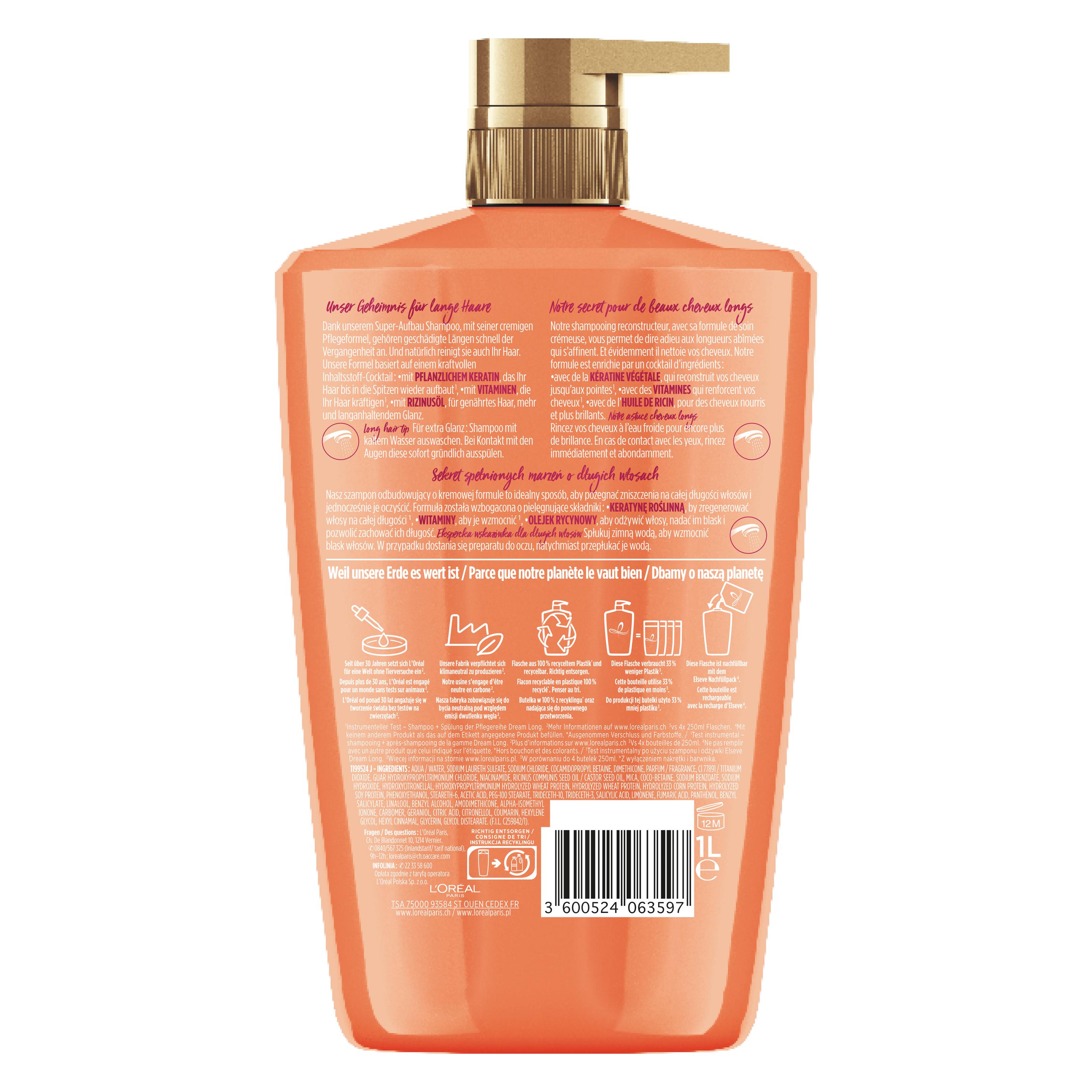 L'Oréal Paris Elseve Dream Long (Flüssiges Shampoo, 1000 ml) (102938)