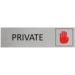 CombiCraft Aluminium Türschild Private 165x45mm mit 3M-Tape zur Befestigung, einfache Kennzeichnung von Räumen und Bereichen