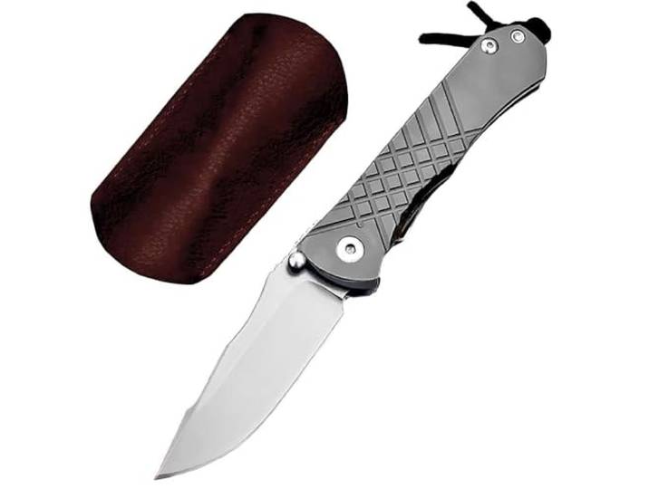 Kleine handliches werkzeug stahl messer rutschfest Survival Tragbare Camping outdoor messer edc Jagdmesser multi taschenmesser titan klappmesser hochwertige scharfes einhandmesser clip lederscheide