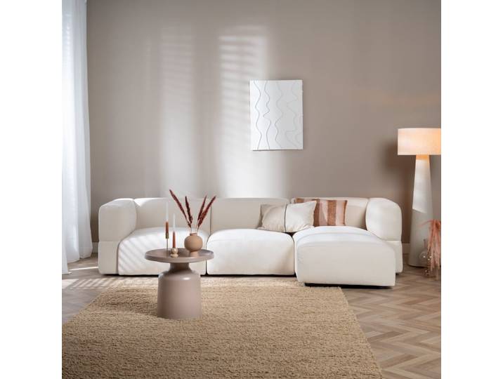 Bronx71 Ecksofa 3-Sitzer Karla Chenille off white rechts