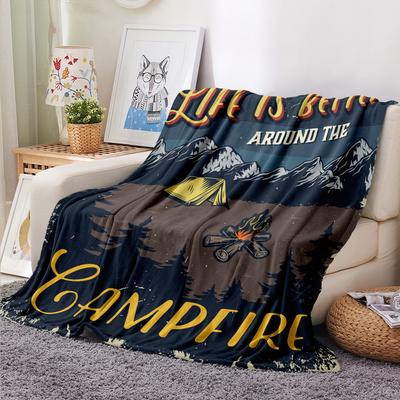 Shop Station Retro Throw Blanket Vintage Landscape Blanket For Couch, Bed, Office & Travel b 39.37 59.06 In