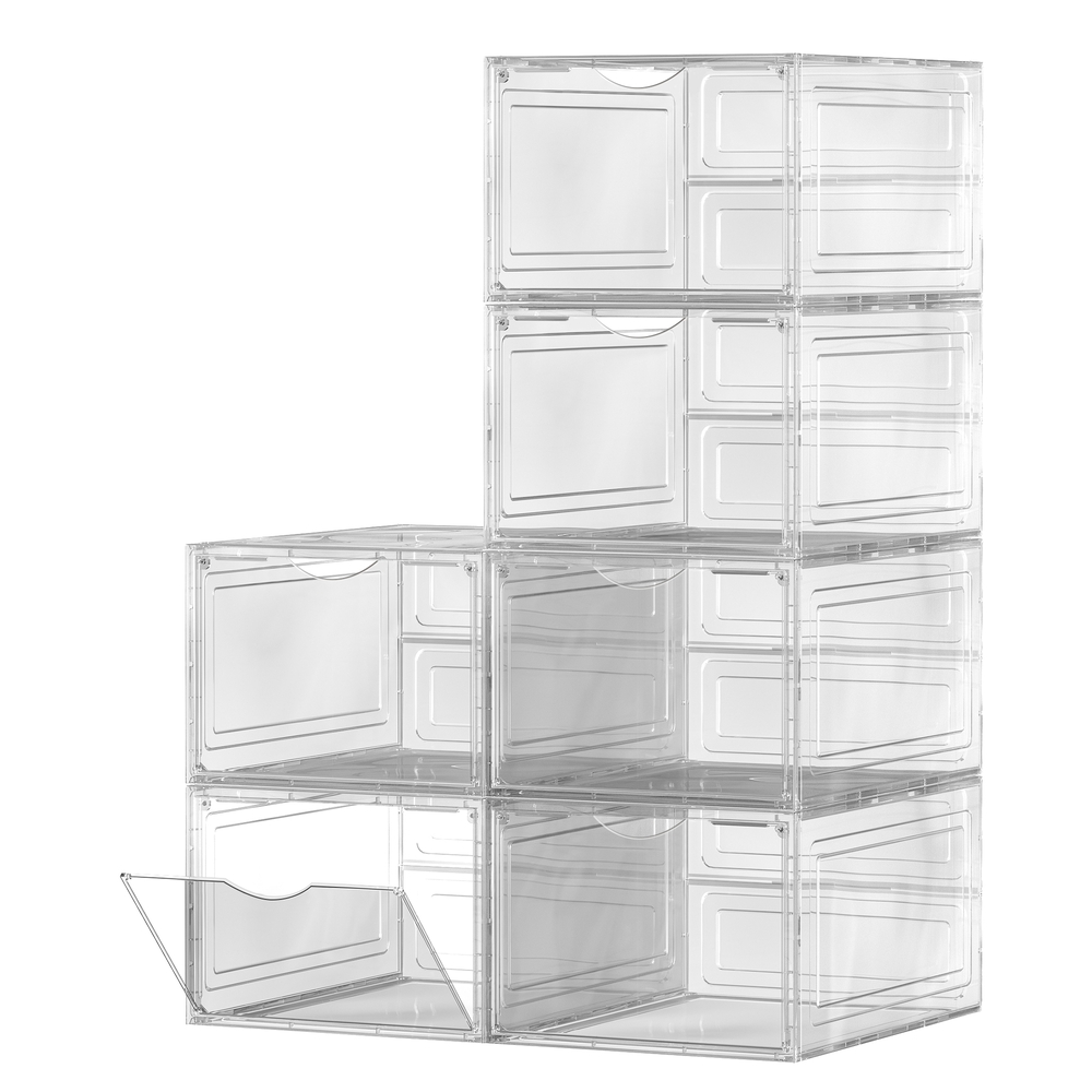 SONGMICS Transparenter weißer Schuhkarton LSPB35032W12V1