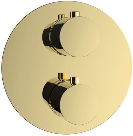 Herzbach Living round Fertigmontageset 30.500550.1.03 Unterputz-Thermostat, 1 Verbraucher, PVD-gold