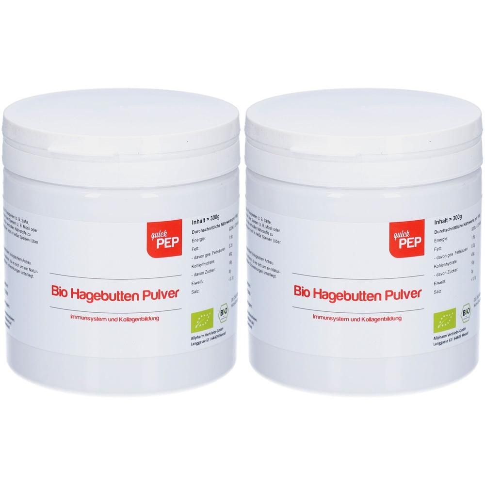Quickpep Bio Hagebutte Plv.z.Her.e.Lsg.z.Einnehmen 2x 2x300 g Pulver zur Herstellung einer Lösung zum Einnehmen