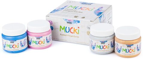 Mucki Funkel-Fingerfarbe, 4x 150ml