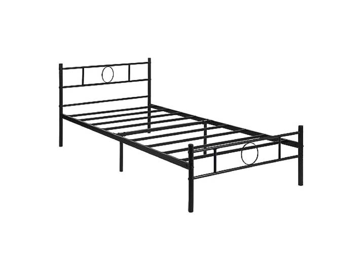 HOMYLIN Einzelbett Metallrahmen einfaches, modernes Eisenbett, Metallbett für Jugendliche/Erwachsene, geeignet für Schlafzimmer, Studentenwohnheim und andere mehrere Szenen, mit kreisförmiger