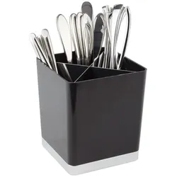 APS Besteckständer, Kunststoff, 14 x 14 cm, H: 16 cm, vier Kammern, schwarz