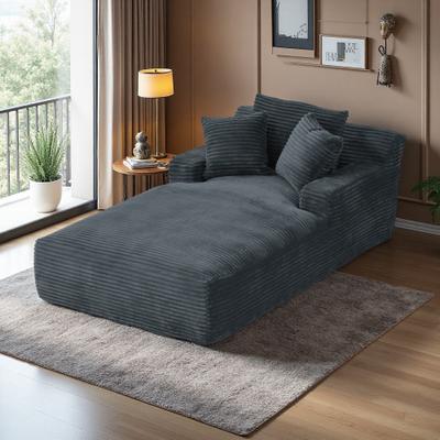 "49.2"" Corduroy Oversized Chaise Lounge Sofa with No Assembly Required"