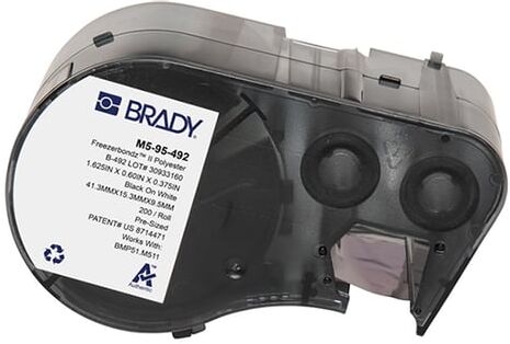 Brady M5-95-492 etiquetas de poliéster preto sobre branco 15,24 mm x 41,28 mm