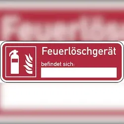 Brandschutzzeichen, Feuerlöschgerät befindet sich - ASR A1.3 (DIN EN ISO 7010) - 180x60 mm Folie selbstklebend