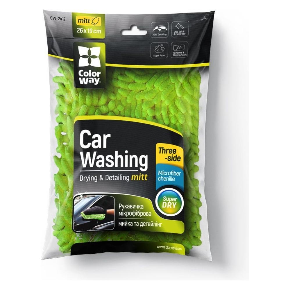 Colorway | CW-2417 | Microfiber car wash and polish glove, double-sided (CW-2417)