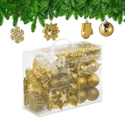 Relaxdays Weihnachtskugeln im 100er Set Weiß,Gold,Silber