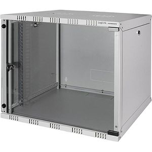 LogiLink Netzwerkschrank SOHO Box, W09A40G, 19 Zoll, Wandgehäuse, bis 50 kg, 540 x 456 x 400 mm, lichtgrau, 9 HE