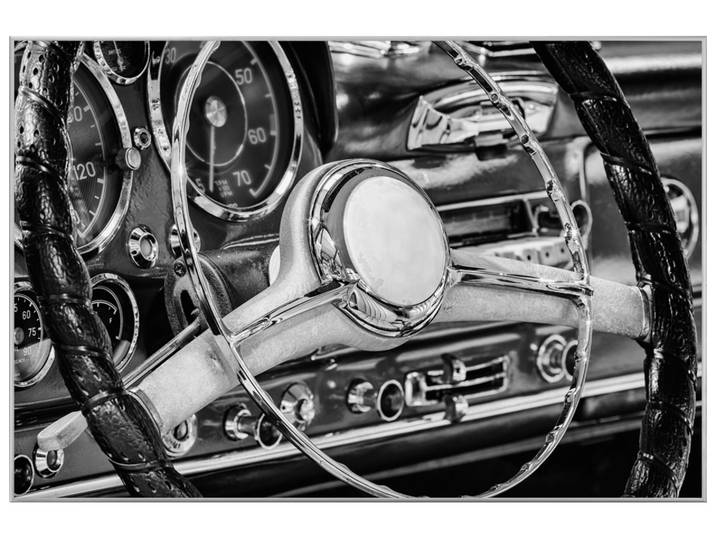 Bild mit Rahmen Oldtimer Lenkrad image LAND