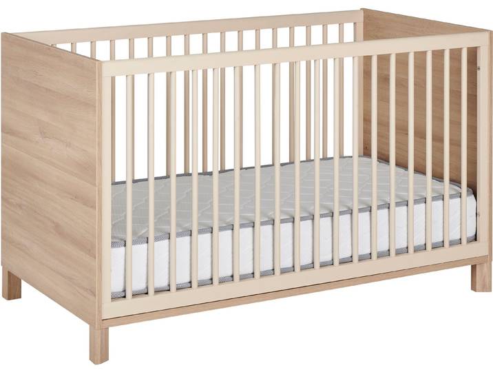 Babybett GAMI CALYPSO BABYBETT , beige (eiche bocage nachbildung, greige), B:74cm H:86cm L:144cm T:144cm, Holzwerkstoff, Babybetten, Babybett, Zum „Little Bed“ umbaubar