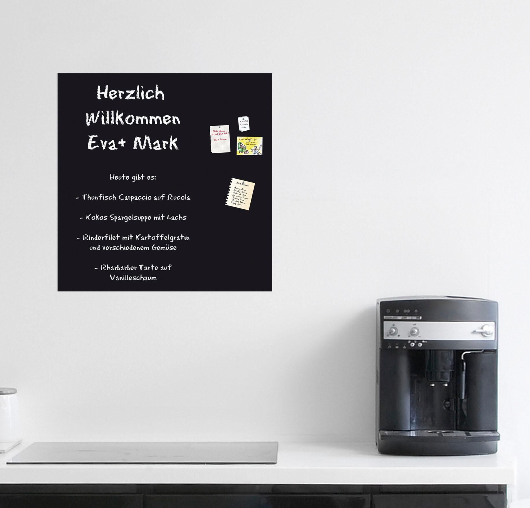 Memoboard QUEENCE "Schwarz", schwarz, B:50cm H:50cm, Tafeln, Memoboard, 50/50 cm schwarz B/H/L: 50cm x 50cm