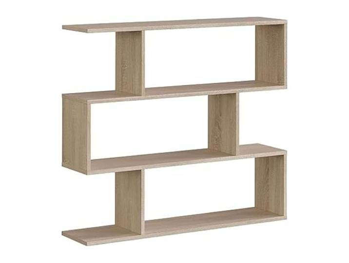 LOUNGITUDE - Étagère Basse de 3 Niveaux\, Bois\, Chêne Clair\, 110 x 25 x 97 cm F00530301028_Oak