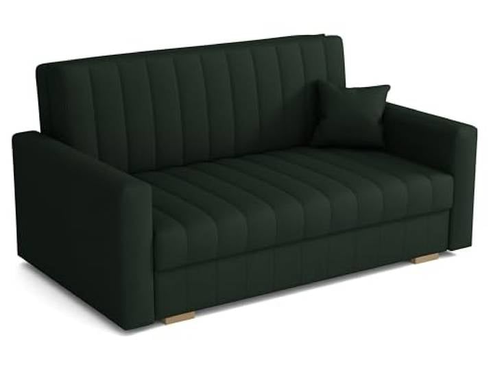 MEBLE-LUX Schlafsofa klein Zanzibar I Sofa 3 Sitzer 153 cm Breit I Sofa mit Schlaffunktion I Schlafsofa mit Bettkasten I Couch mit Schlaffunktion Klein I Grün