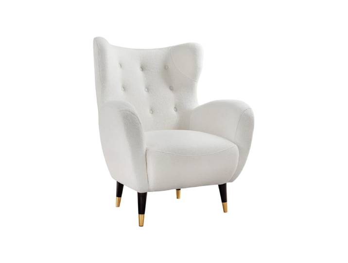 Design Ohrensessel „Don“ Bouclé Weiss Invicta Interiors