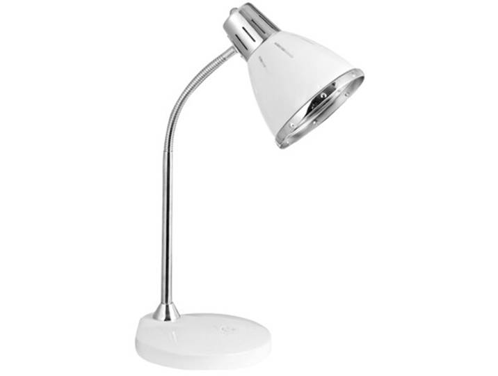 Schreibtischlampe Filix Silber, Weiss Metall, Chrom H 45 cm - Lichtfarbe: Warmweiss
