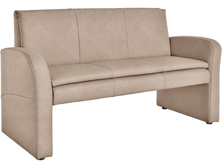 Polsterbank EXXPO - SOFA FASHION Cortado, elegant und zeitlos, bequem , beige, B:162cm H:89cm T:67cm, Luxus-Microfaser (100% Polyester), Sitzbänke, Polsterbank, hohe Bodenfreiheit, schöne Detailverarbeitung, wahlweise Lederbezug