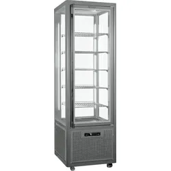 KBS Gastrotechnik Panoramavitrine Snelle 360 R LED (lichtgrau) 7 runde Glasablagen