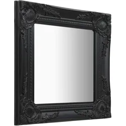 vidaXL Wandspiegel im Barock-Stil 40x40 cm Schwarz