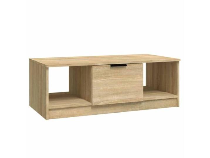 LASWWQMRF Couchtisch Sonoma-Eiche 102x50x36 cm Holzwerkstoff mit Fächern Stilvoller Wohnzimmertisch in Eichen-Optik mit drei praktischen Ablagefächern für Zeitschriften und Dekoration.