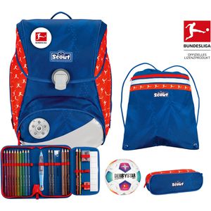 Scout Schulranzen Alpha, Bundesliga, 4-teilig, höhenverstellbar, 1. - 4. Klasse, blau, für Jungen