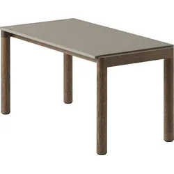 Couple Kaffeetisch 40 x 84 x 40 cm geriffelt taupe auf dunklen Eichenbeinen