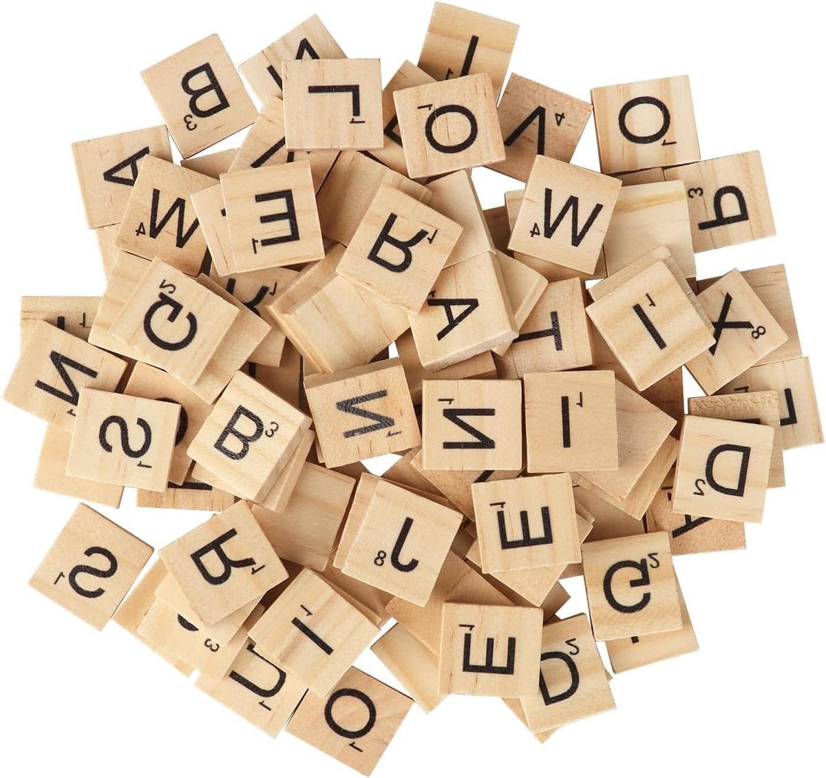Houten Lettertegels Alfabet Tegels voor Creatieve Knutselprojecten - 1700 Stuks - Natuurlijk Hout