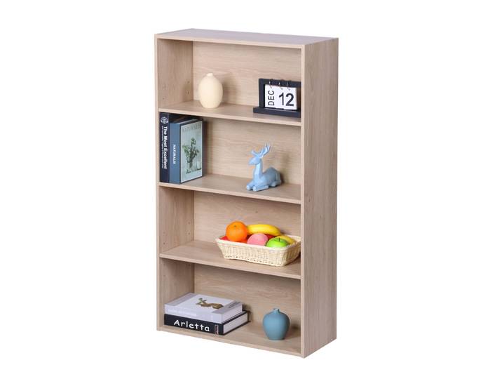 Bücherregal mit verstellbaren Böden 4 Ebenen Hellbraun