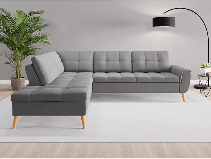 Ecksofa Rio Nr. 3 links - Grau (Schiefergrau) - Softwolle