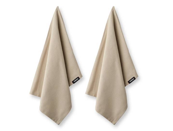 Humdakin - Geschirrtuch aus Biobaumwolle, 45 x 70 cm, light stone (2er-Set)