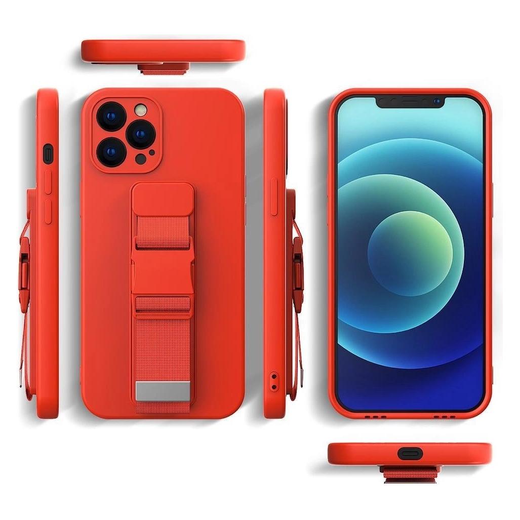 Hurtel Rope Case Silikon Lanyard Cover Geldbörse Lanyard Strap für Samsung Galaxy S22 + (S22 Plus) Schwarz (1404978613)